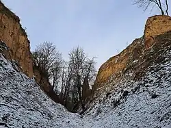 Sprašová rokle v zimě