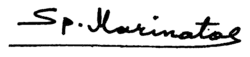 Spyridon Marinatos – podpis