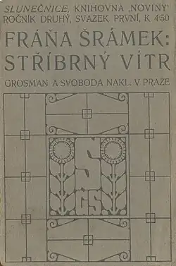 Fráňa Šrámek: Stříbrný vítr (obálka prvního vydání, 1910)