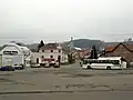 Centrum obce se zastávkou autobusu
