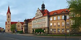 Kostel svatého Jana Nepomuckého a střední průmyslová škola