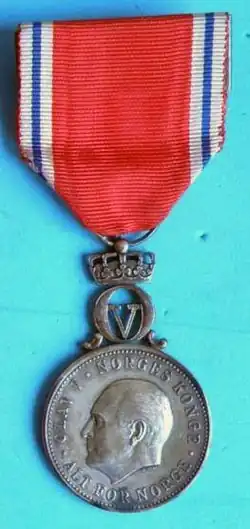 Medaile s podobiznou krále Olafa V.