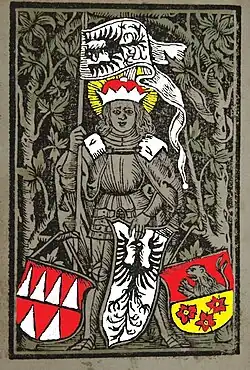 Stanislav Thurzo, kolem 1515, dřevoryt. Koloroval D. Pongrácz