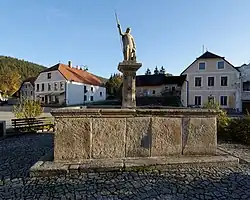 St Florian Fountain in Rožmberk (9505).jpg