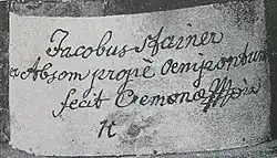 Jakob Stainer – podpis