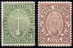 Vatikánské pamětní známky vydané k jubileu 1933