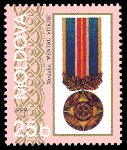 Medaile na moldavské poštovní známce z roku 1999