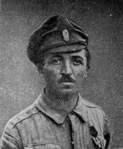 Stanislav Čeček na ruské frontě jako jeden z prvních českých dobrovolníků – důstojníků[5]