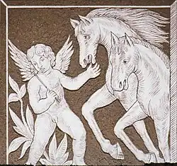 Amor, sgrafito, Zámek Litomyšl