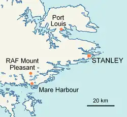 Port Stanley na mapě