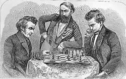 Charles Stanley (vlevo) a John Turner (vpravo) společně s Johannem Jacobem Löwenthalem (uprostřed) ve Washingtonu roku 1850