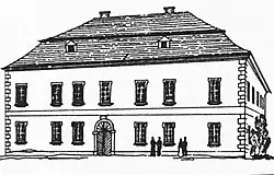 Zámek Staré Sedliště na kresbě z 19. století