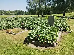 Jeden z mála kamenných náhrobků