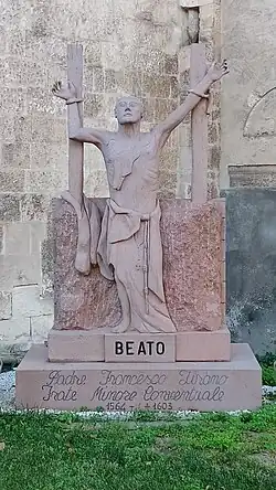 Jeho socha u kostela Santa Maria di Betlem v Sassari