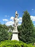 Statue of Saint Sebastian in Račice, Třebíč District.JPG