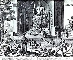 Diova socha v Olympii v představách rytce 16. století