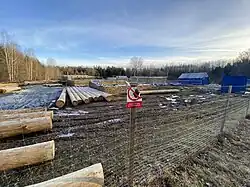 Stavba archeoskanzenu v roce 2020