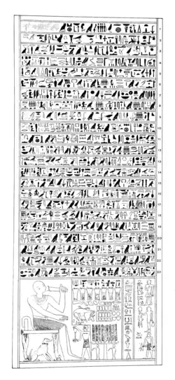 Stéla Rediuchnuma, sluhy Neferkait