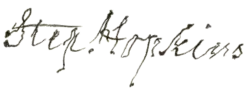 Stephen Hopkins, podpis
