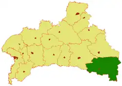 Stolinský rajón (zeleně) na mapě Brestské oblasti