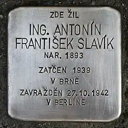 Kámen zmizelých na paměť A. Slavíka