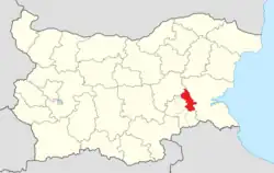 Obština na mapě Bulharska