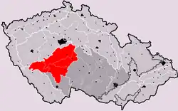 Středočeská pahorkatina na mapě Česka