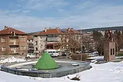 Fontána u pomníku chána Asparucha v centru města