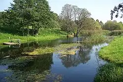 Řeka v městysu Semeliškės