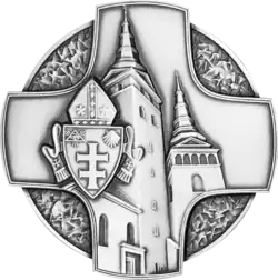 Stříbrný kříž Žilinské diecéze (avers)