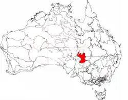 Poušť Strzeleckého se rozkládá na území Austrálie, resp. Nového Jižního Walesu, Queenslandu a Jižní Austrálie