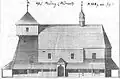 Původní kostel sv. Bartoloměje stržený roku 1880, nákres