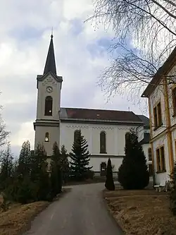 Pohled na kostel od fary