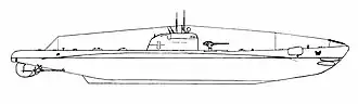 Nákres ponorky třídy Argo