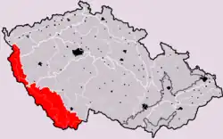 Šumavská subprovincie v rámci Česka