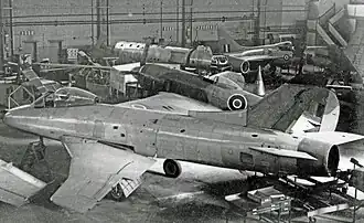 Prototyp užívaný jako výcviková pomůcka v College of Aeronautics v Cranfieldu, 1960