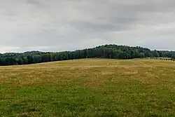 Svébořický Špičák (vpravo) a Lanův kopec od Brady