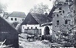 Domy ve vsi Svíba na historické fotografii