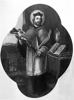 Obraz sv. Jana Nepomuckého na bočním oltáři kostela