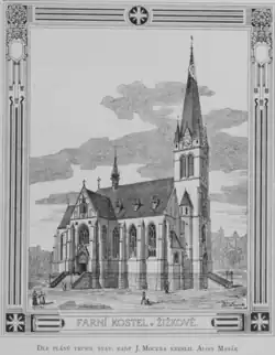 Projekt kostela sv. Prokopa na Žižkově