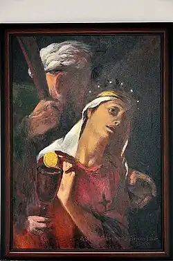 Obraz Svaté Barbory ve výklenkové kapličce (asi 2014)[62]