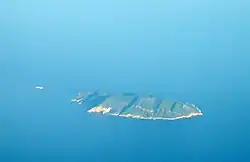 Letecký pohled na ostrov