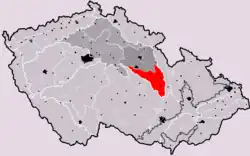 Svitavská pahorkatina na mapě Česka