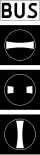 Signalizace pro autobusy, obsahující navíc signál Pozor.