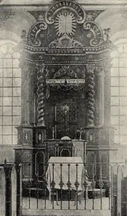 Interiér křinecké synagogy (okolo roku 1890)