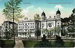 Synagoga na pohlednici z roku 1912