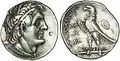 Tetradrachma s podobiznou Ptolemaia; ~258 př. n. l.