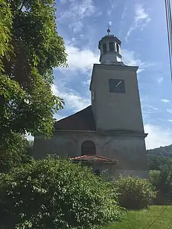 Věž kostela v Těchlovicích