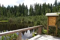 Jezírko s informačním panelem