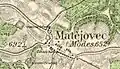 Třetí vojenské mapování Matějovec 1880